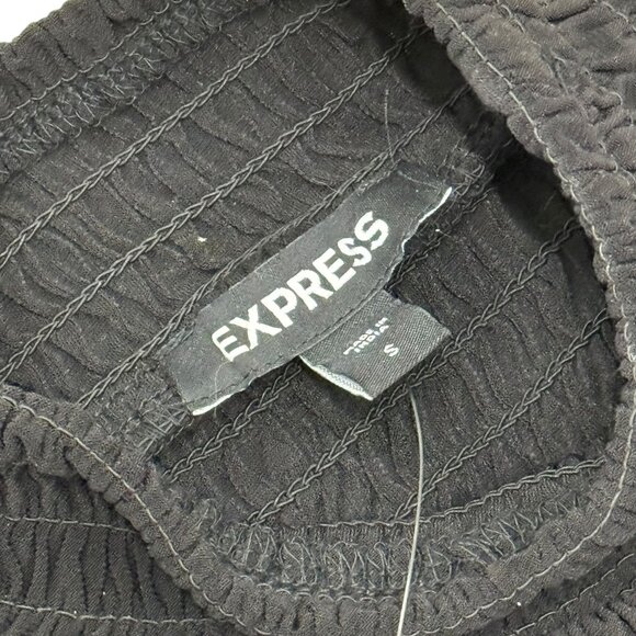 Women’s Express Top black ribbed poly/spandex 2010s - Picture 2 of 6